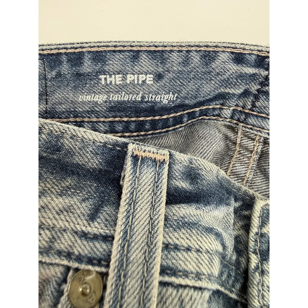 AG Adriano Goldschmied Jeans Mens 31 Blue The Pipe Distressed‎ Straight Leg